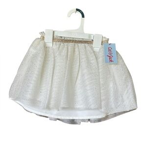 Cat & Jack Toddler Girls Skirt 4T‎ White Gold Sparkle Tulle NWT